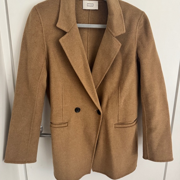 AYR Recycled Wool Oversized Soft Structured Jacket Blazer Camel Size Small - Picture 2 of 5